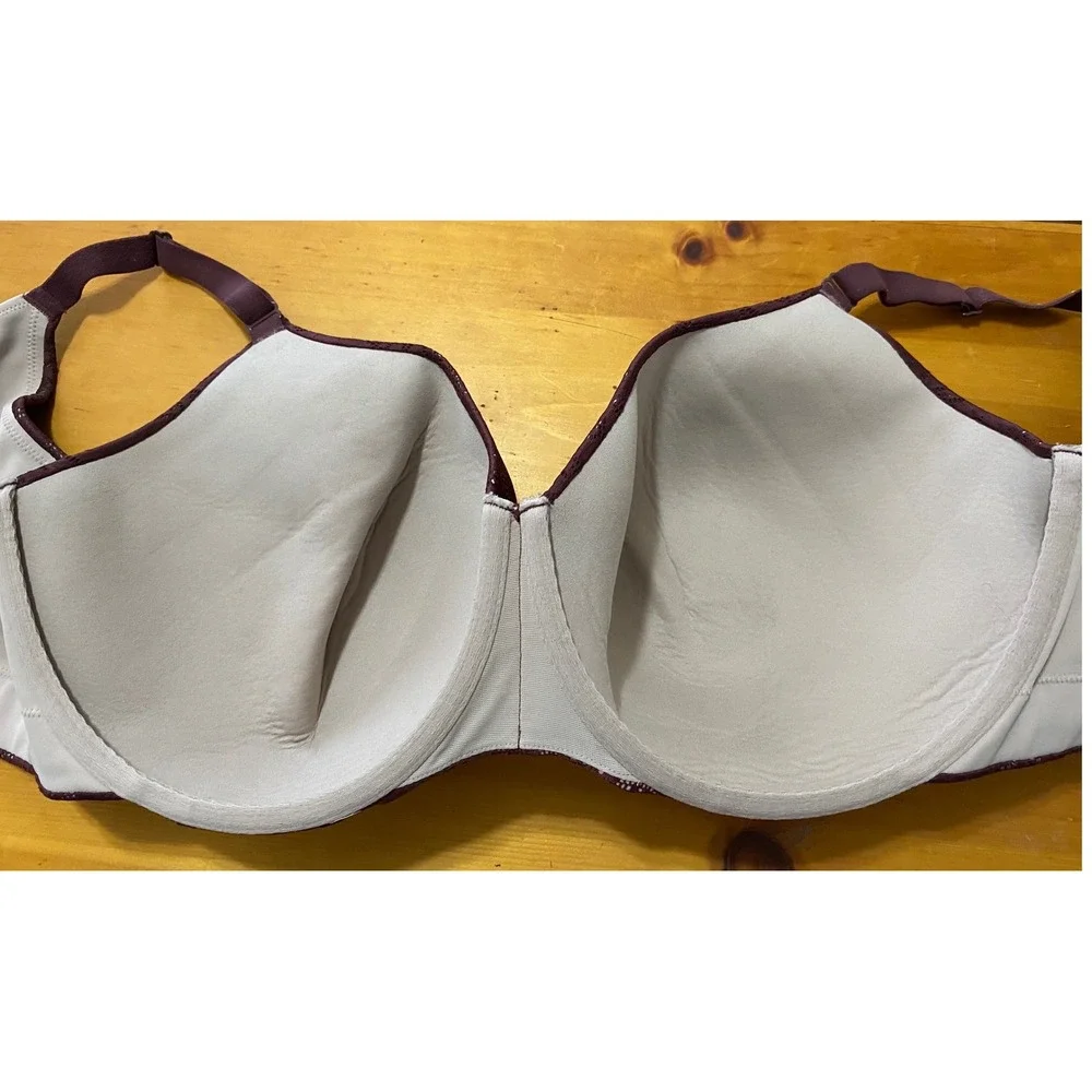 Calcique 44G Burgundy Lace Bra w/ Underwire